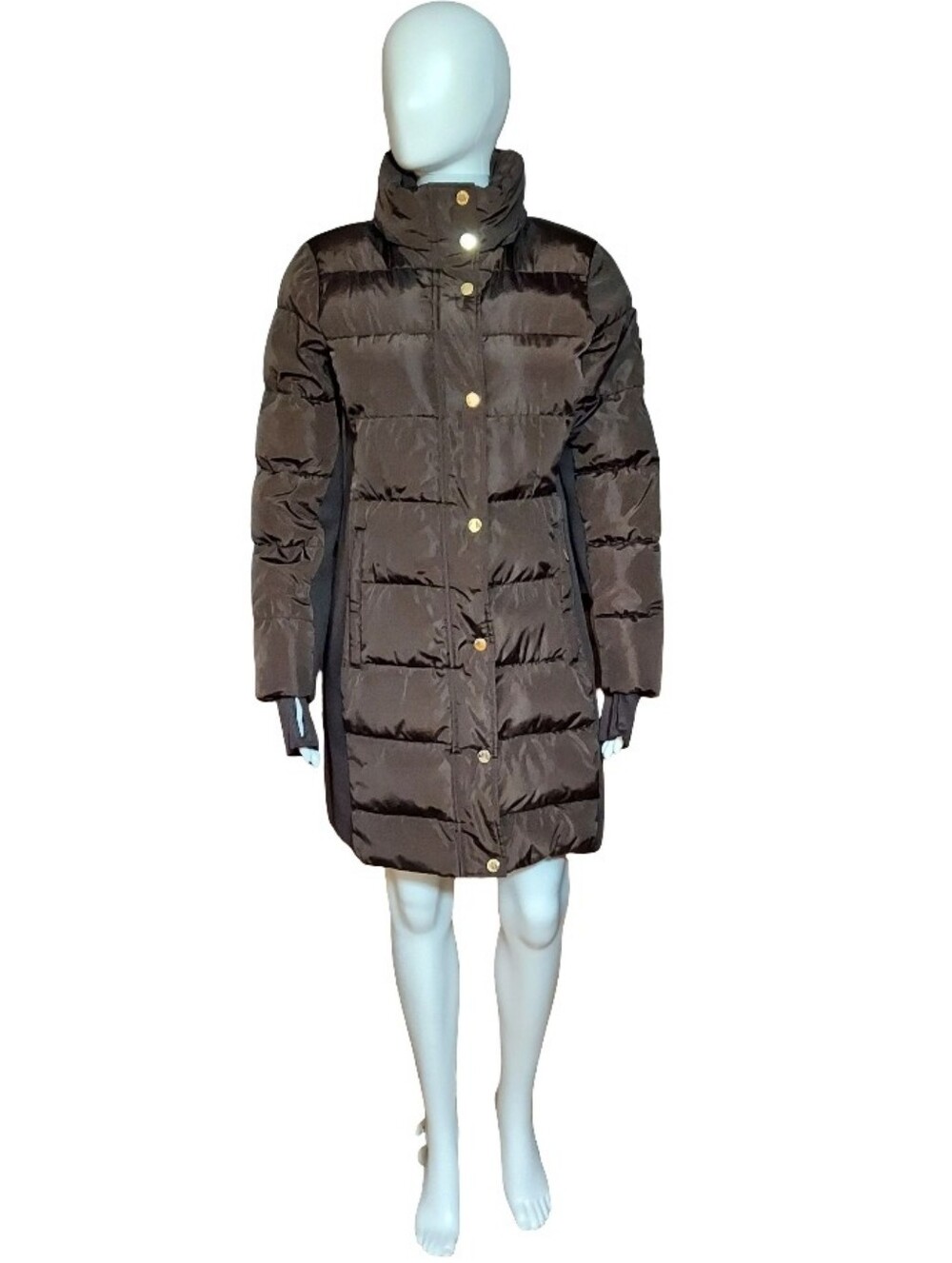 Michael Kors Puffer Coat In Chocolate